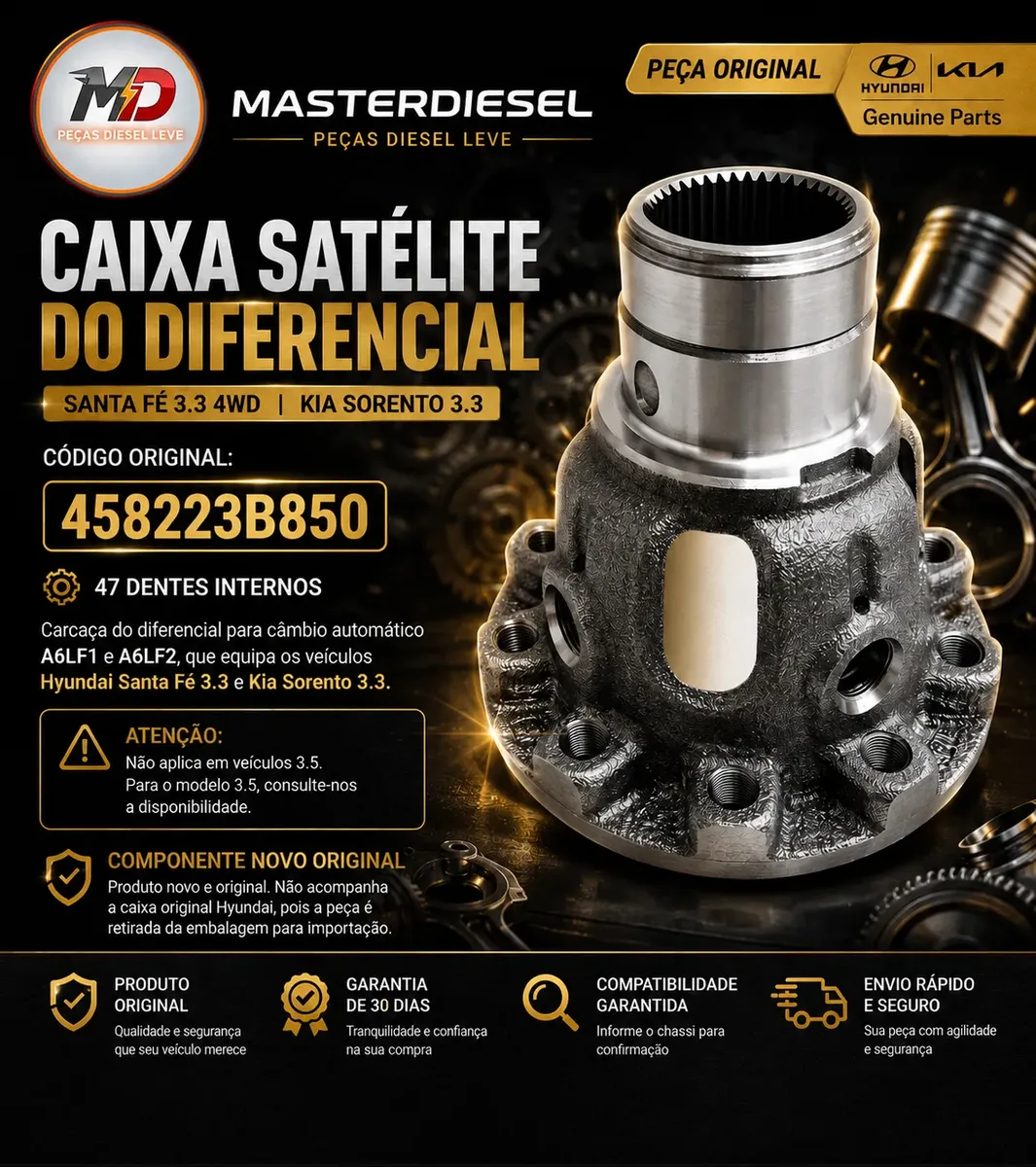 Caixa Satélite Do Diferencial Santafé 3.3 4wd A6lf1 - imagem 2